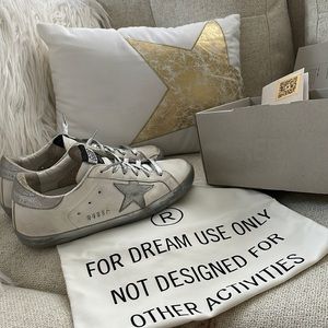 Authentic Silver Golden Goose Low Top Super-star Sneaker
